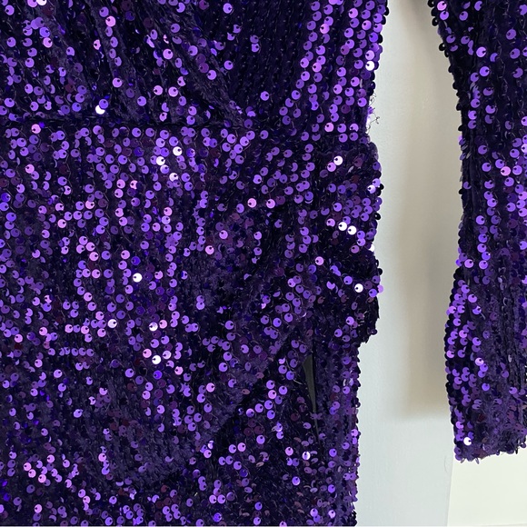 Zara Purple Sequin Blazer Dress - Picture 9 of 16
